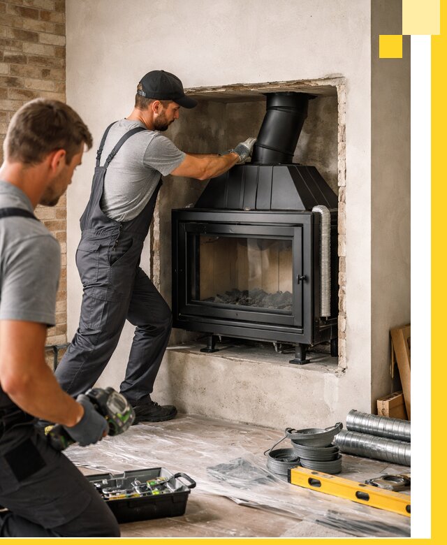 Установка каминных топок в Черняховске: монтаж, подключение