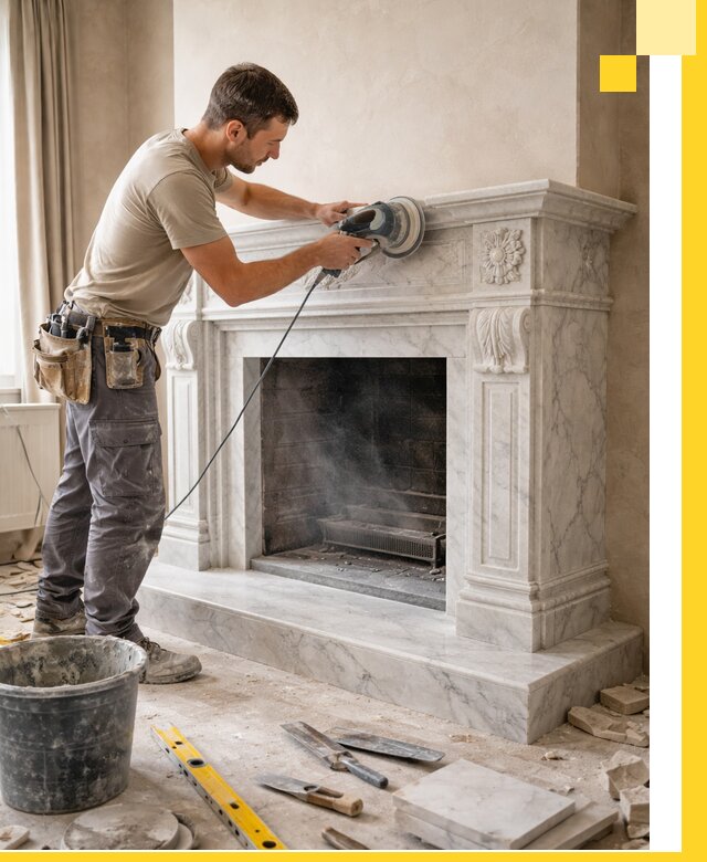 Изготовление и установка мраморных каминов в Черняховске под ключ