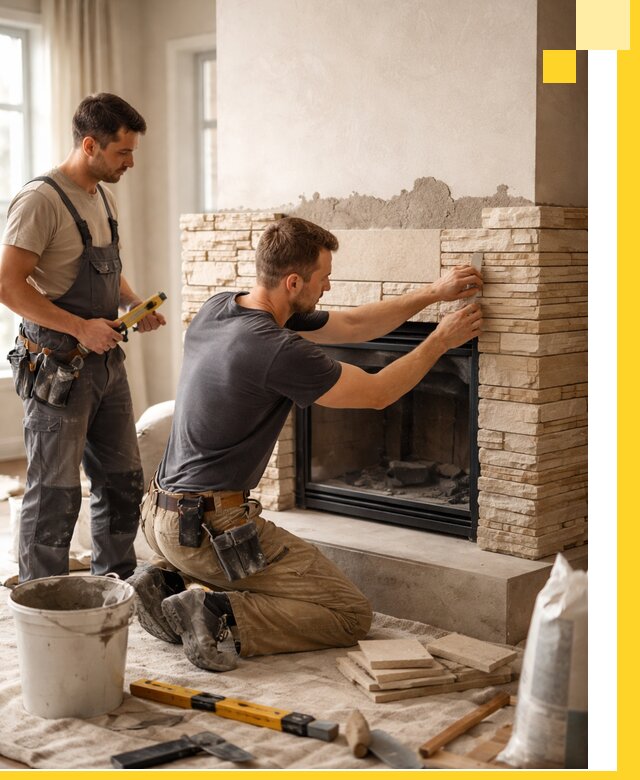 Установка и монтаж каминов для загородного дома в Черняховске