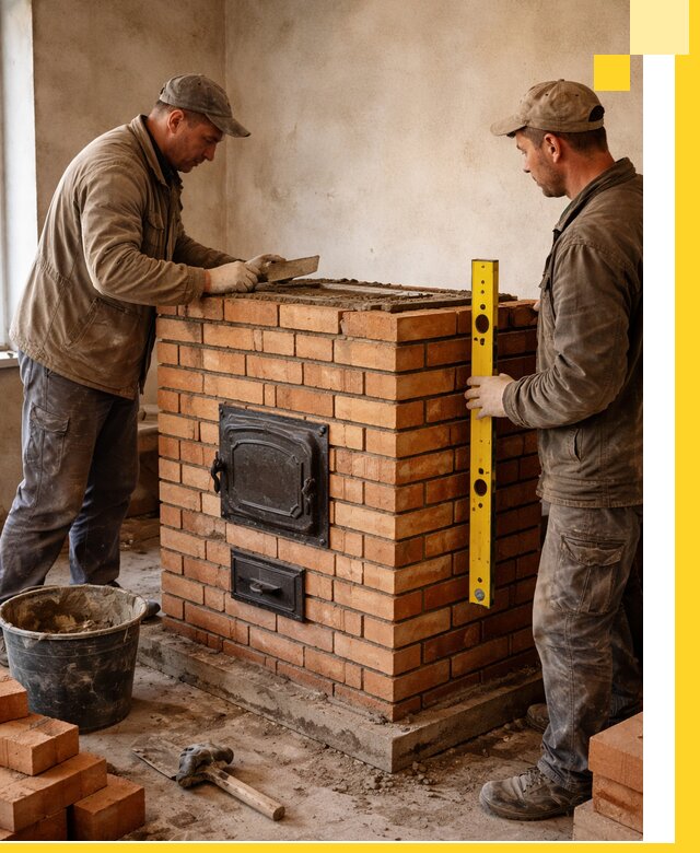 Отопительные печи под ключ в Черняховске, установка и сборка