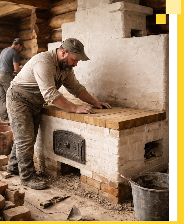 Проектирование и установка русской печи с лежанкой в Черняховске