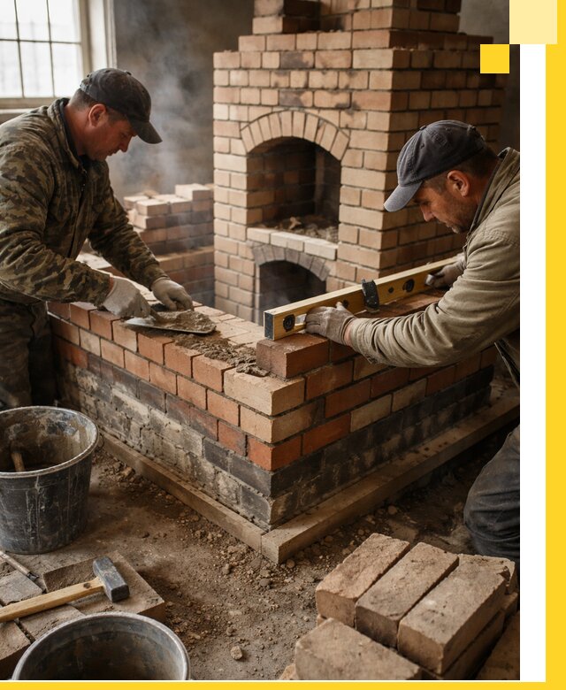 Изготовление и монтаж печей и каминов из кирпича в Черняховске