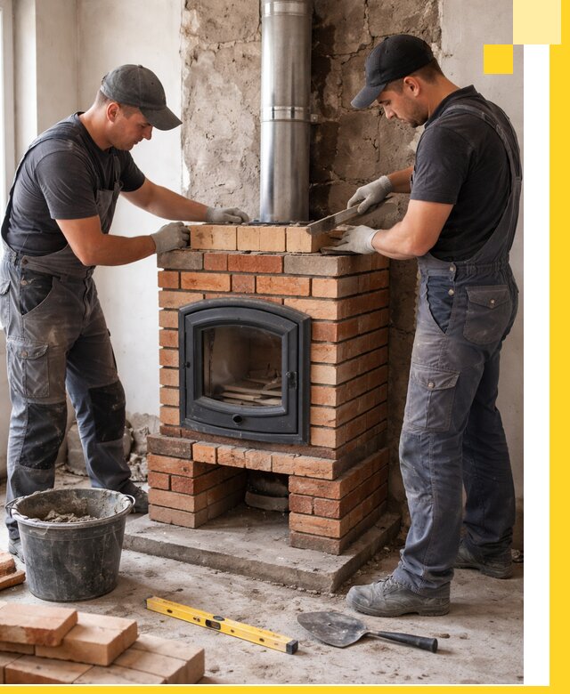 Монтаж печи камина под ключ в Черняховске с гарантией и пусконаладкой