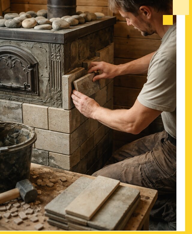 Облицовка банных печей в Черняховске профессиональная отделка