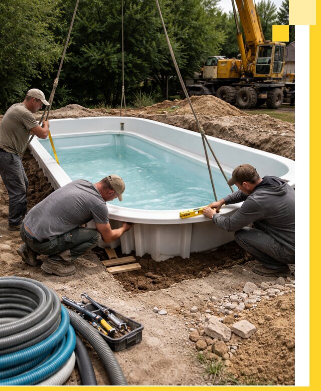 Установка и монтаж композитных бассейнов под ключ в Черняховске