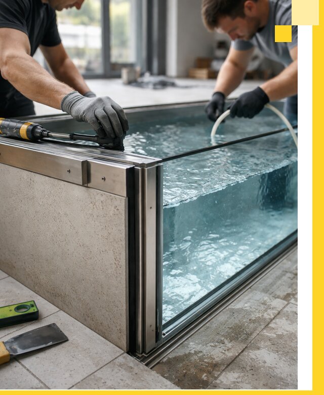 Проектирование и монтаж стеклянных бассейнов в Черняховске