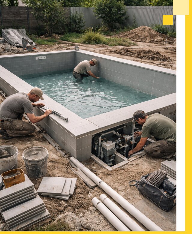 Строительство и монтаж бассейнов для дачи под ключ в Черняховске