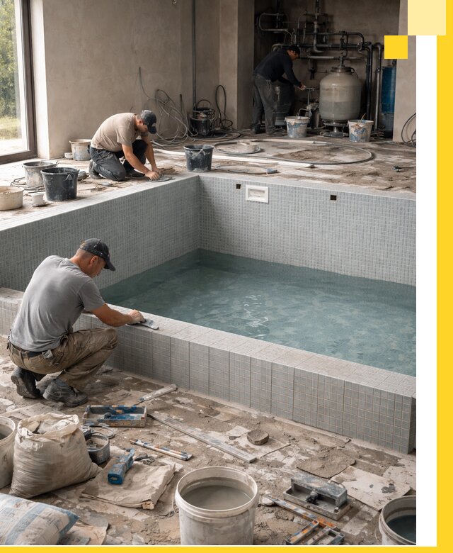 Строительство и монтаж бассейнов в помещении в Черняховске