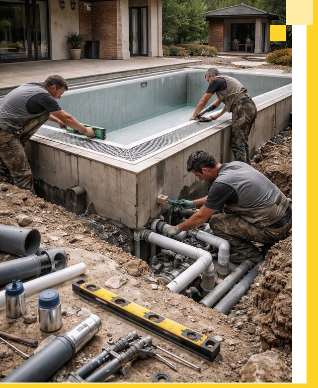 Строительство переливных бассейнов в Черняховске под ключ