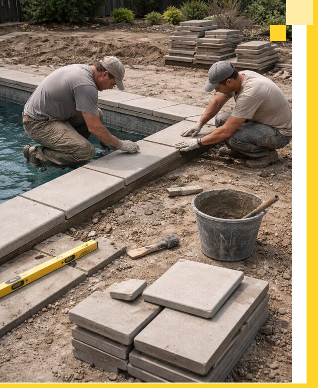 Установка и изготовление копингового камня для бассейнов в Черняховске