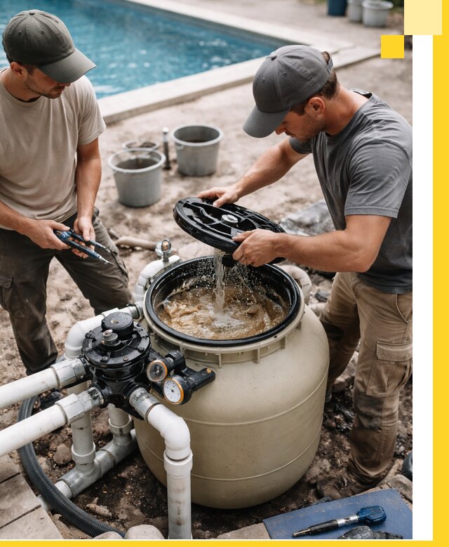 Установка и обслуживание песочных фильтров для бассейнов в Черняховске