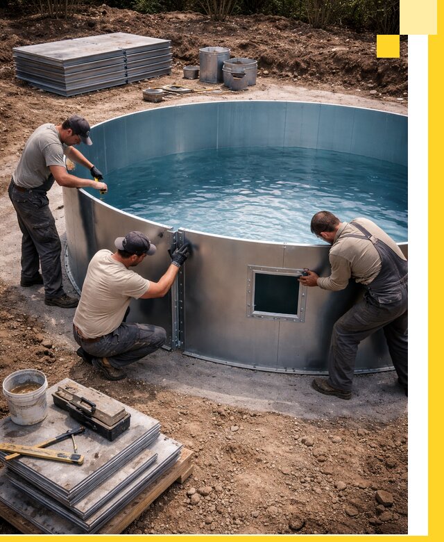 Круглые бассейны под ключ в Черняховске проектирование и монтаж