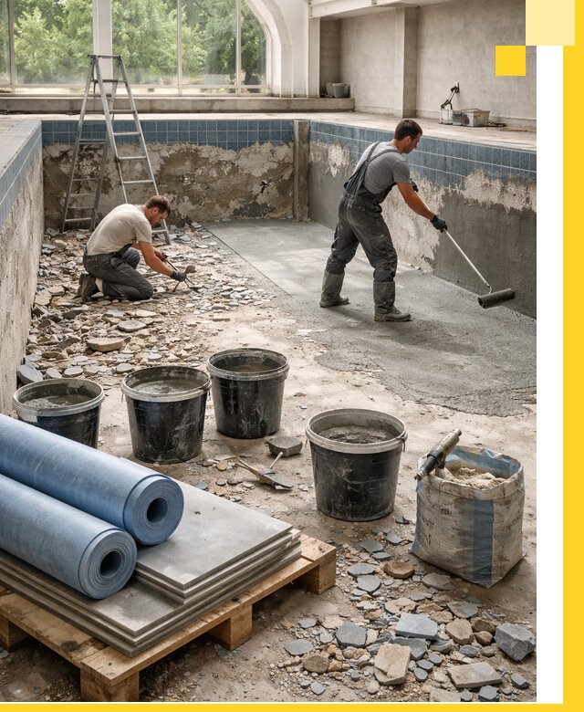 Реконструкция бассейнов в Черняховске: ремонт, гидроизоляция