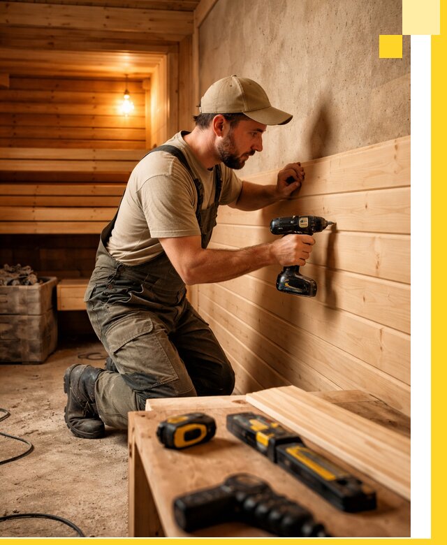 Профессиональная внутренняя отделка бани в Черняховске под ключ