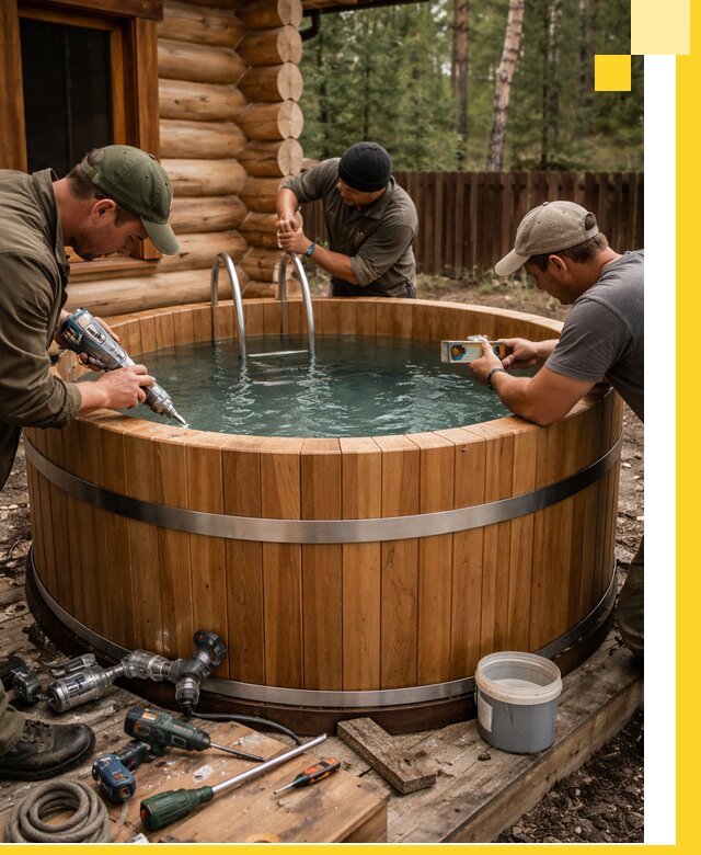 Строительство бань с купелью под ключ и отделкой в Черняховске