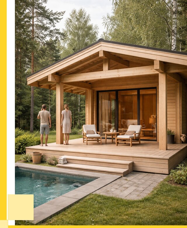 Бани с террасой под ключ в Черняховске от 628800 р. | ЭриданЧрх