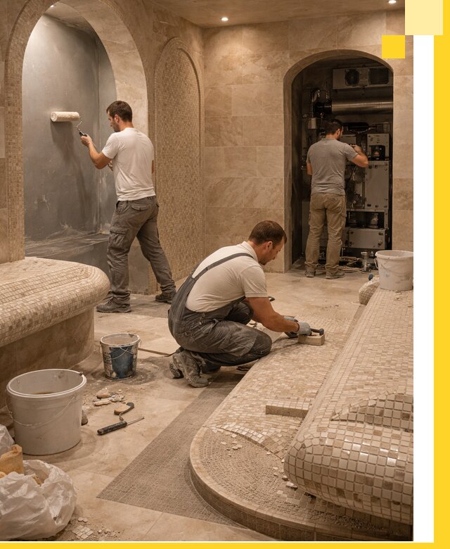 Строительство бани с хамамом и бассейном под ключ в Черняховске