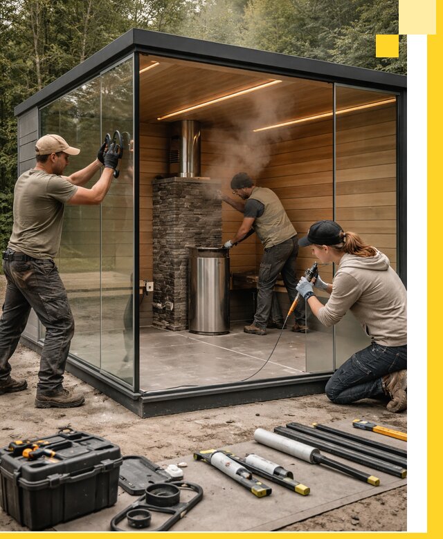 Проектирование и строительство стеклянных бань в Черняховске