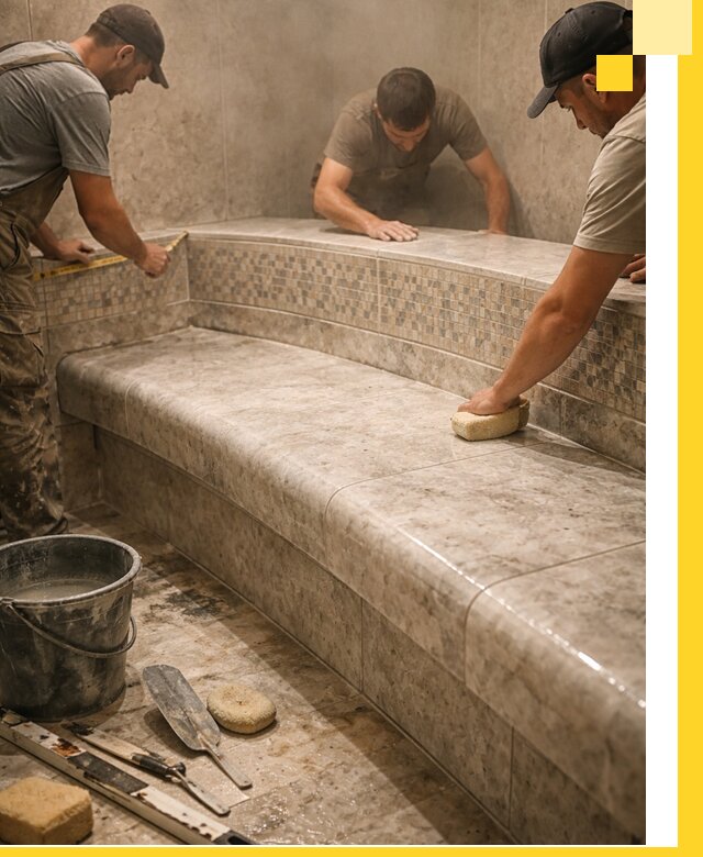 Изготовление и установка сидений для хамама в Черняховске